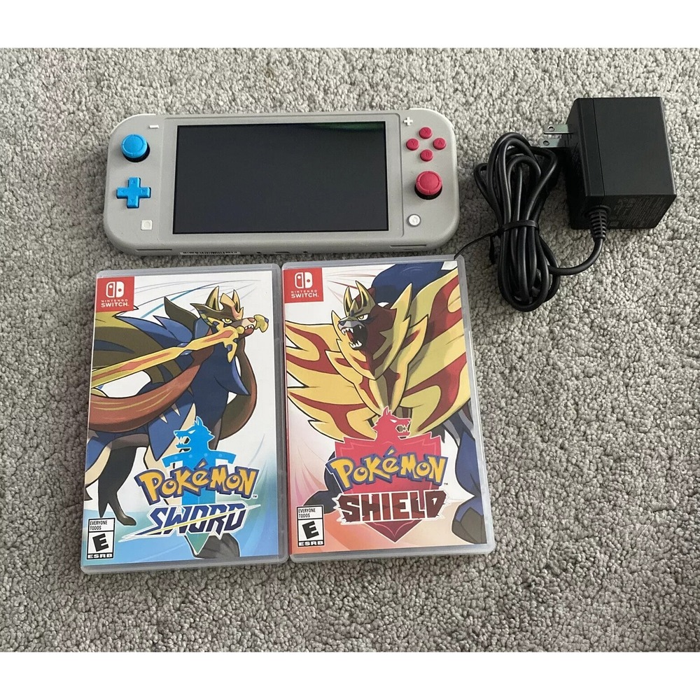 Nintendo Switch Lite Handheld Console Pokemon Zacaian Zamazenta Edition Bundle